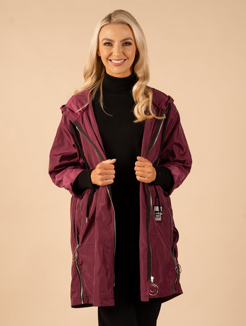 Plum coloured outlet jacket