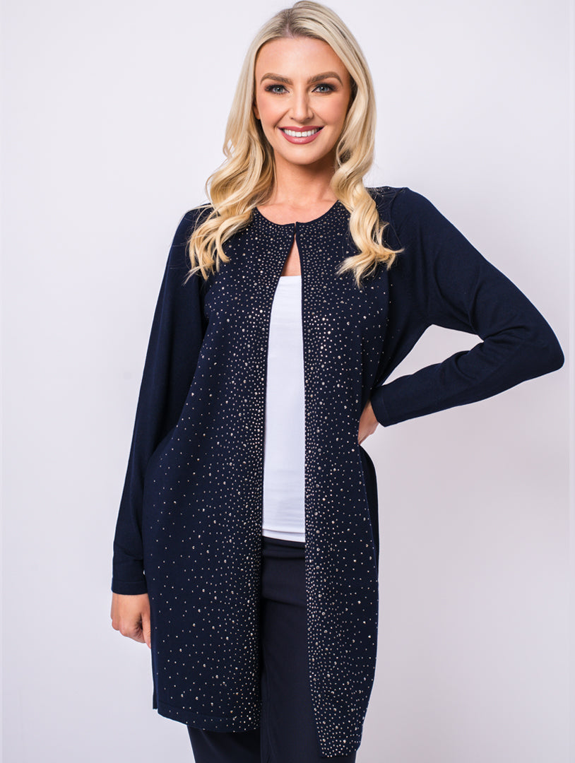 Diamonte Cardigan - Navy