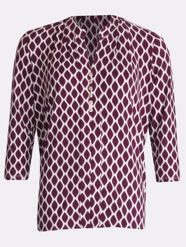 Button Top - Plum