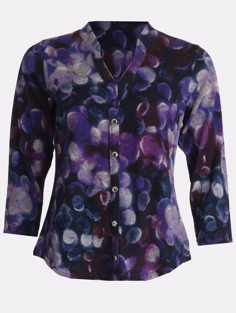 Stand Button Top - Plum Multi