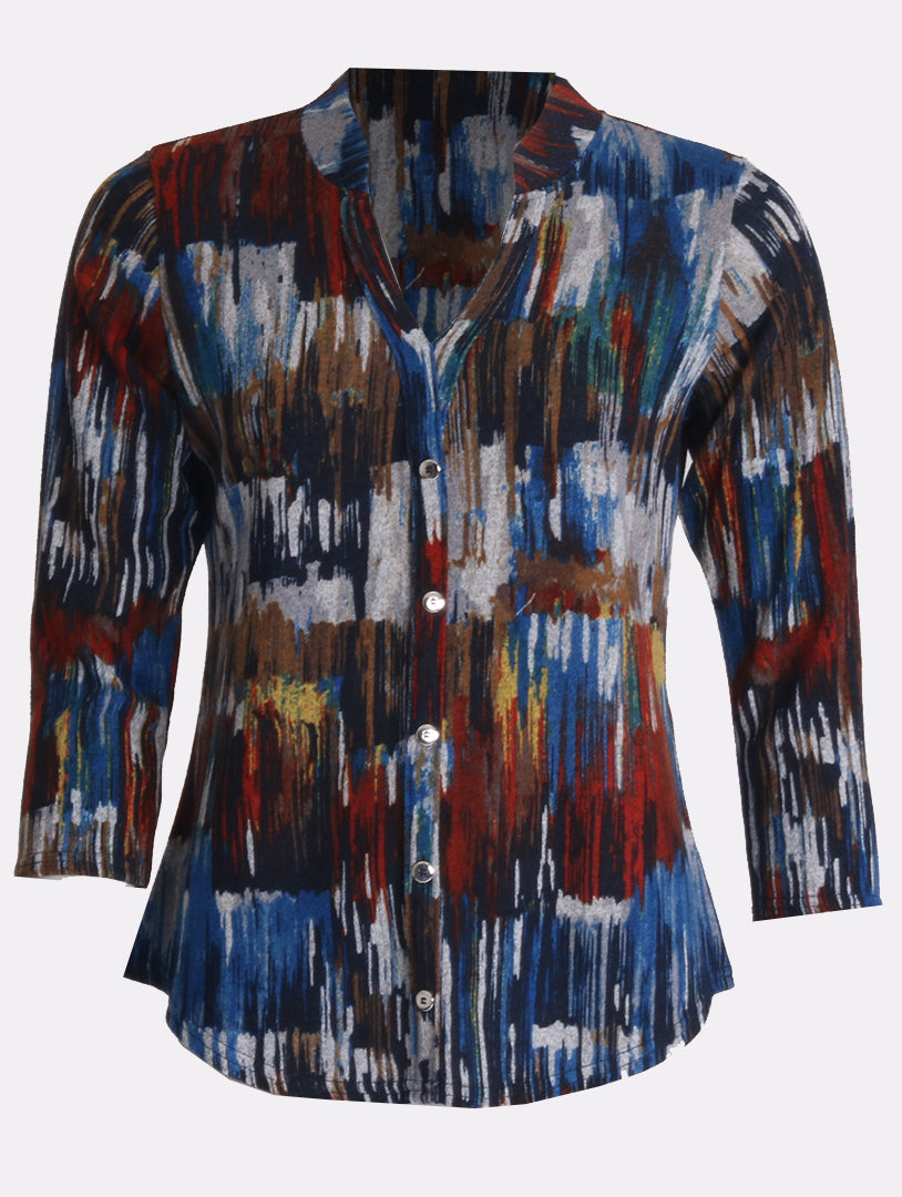 Stand Button Top - Blue Multi