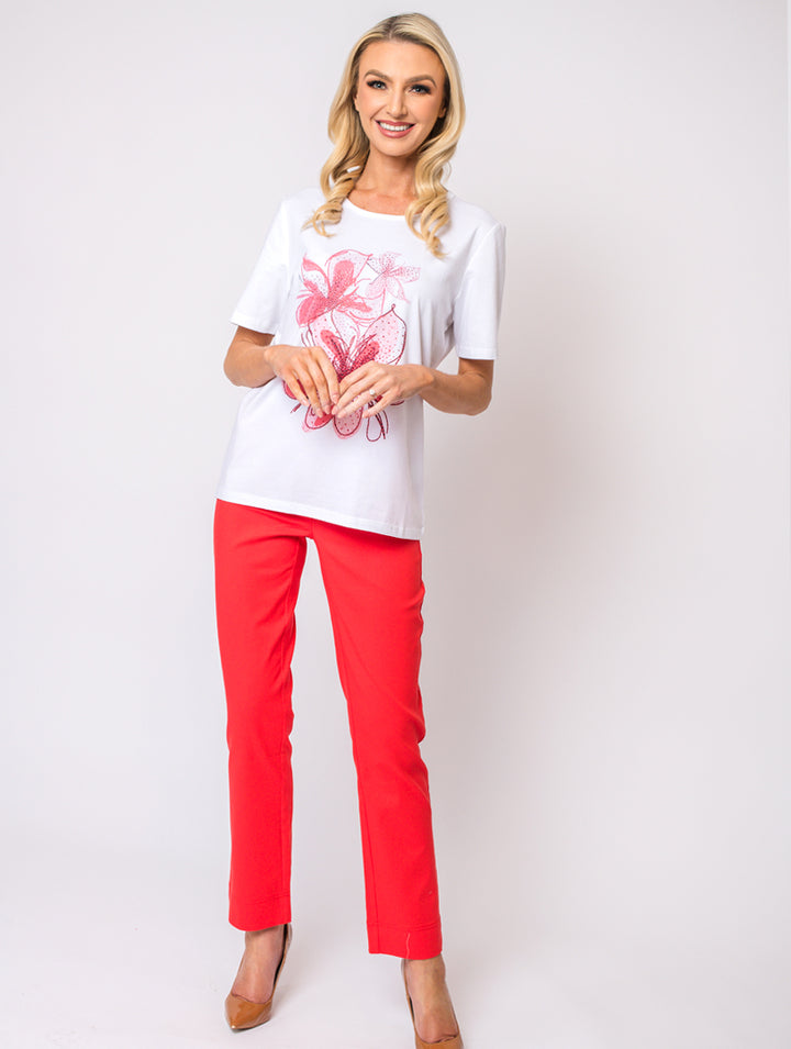 Flower T-shirt - Coral Multi