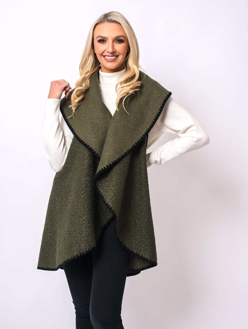 Stitch Waistcoat - Khaki