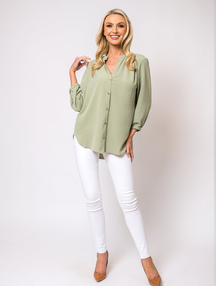 3/4 Sleeve Blouse - Khaki