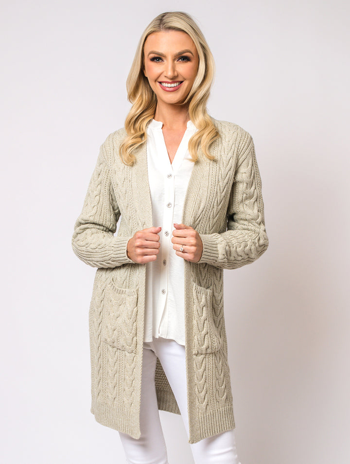 2 Pocket Cardigan - Stone