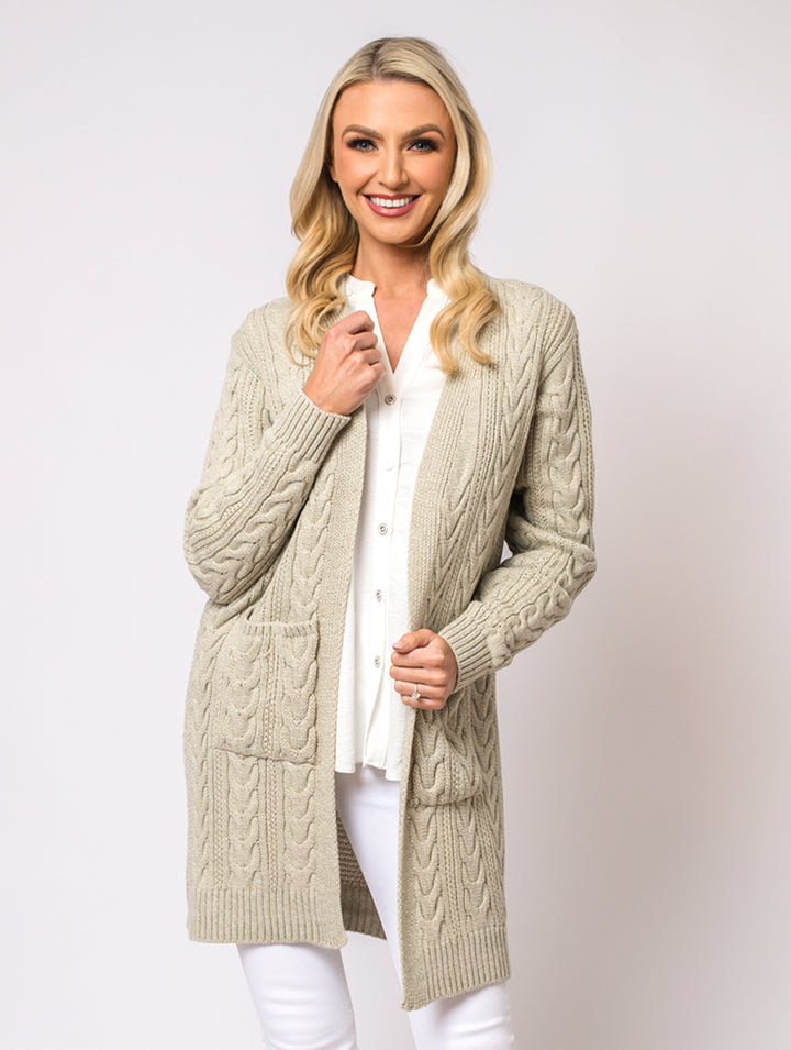 2 Pocket Cardigan - Stone