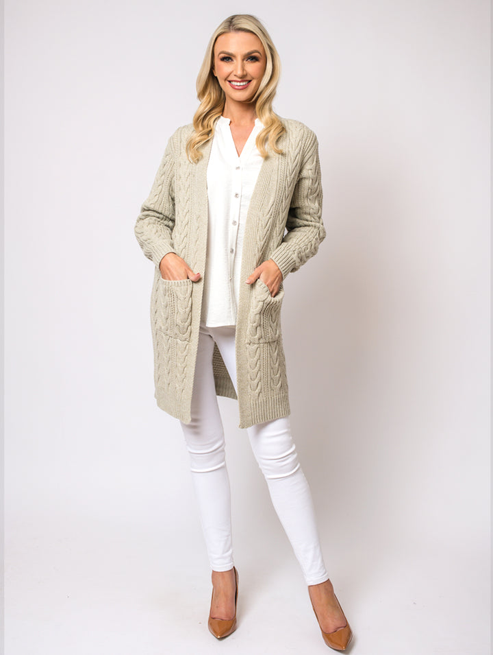 2 Pocket Cardigan - Stone