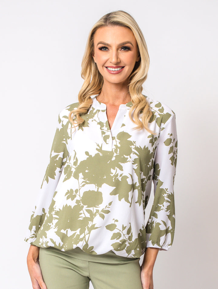 3/4 Sleeve Blouse - Khaki