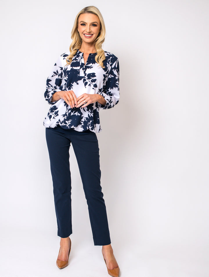 3/4 Sleeve Blouse - Navy