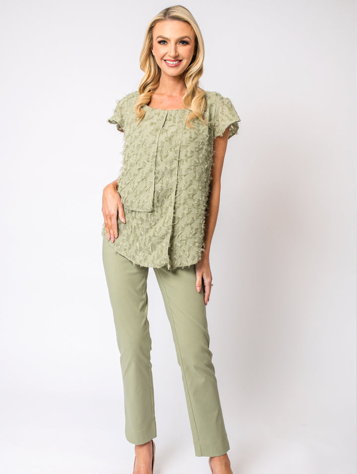 Scallop Top - Lt Khaki