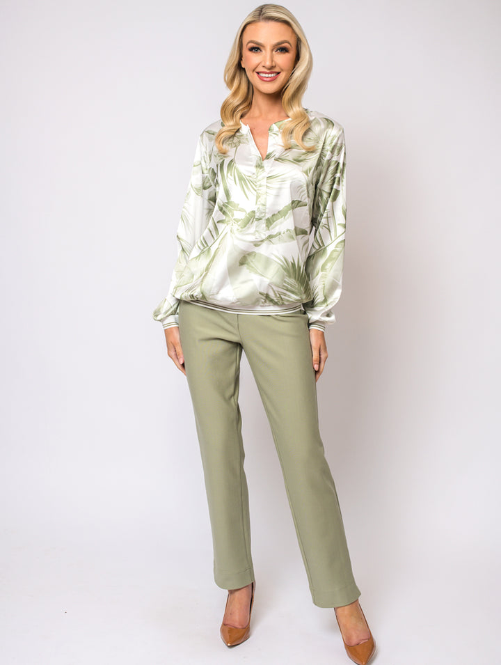 Elastic Hem Top - Khaki