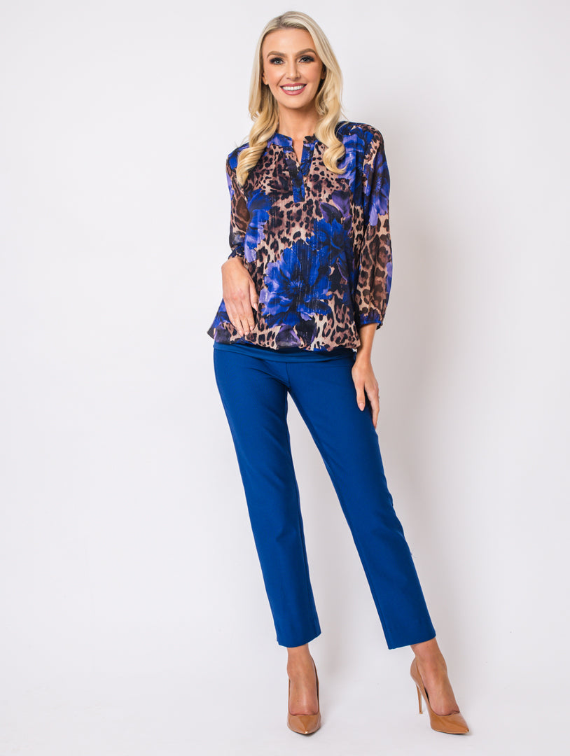 3/4 Sleeve Blouse - Royal