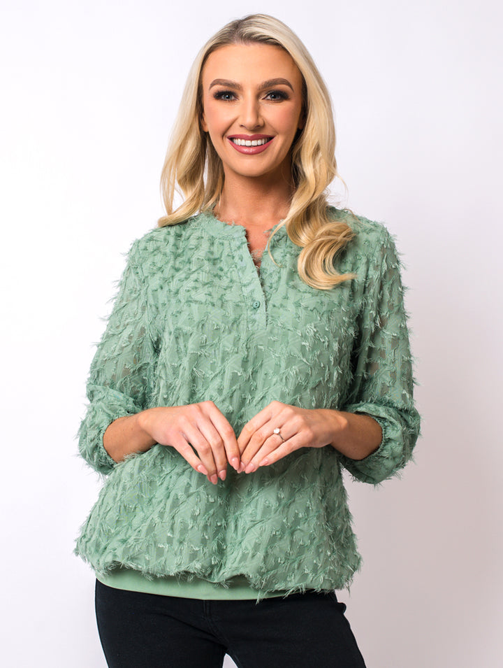 Textured 2 Piece Top - Green