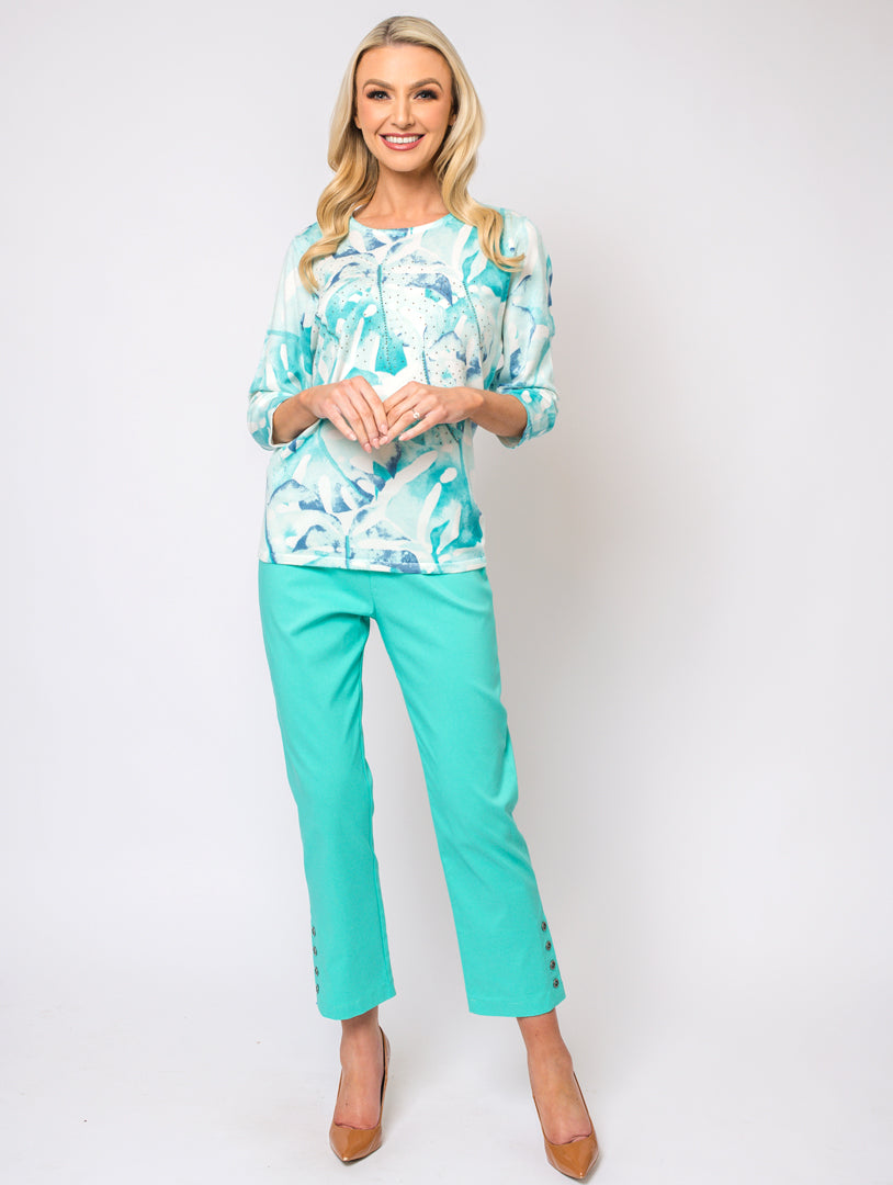 Printed Knit - Turquoise